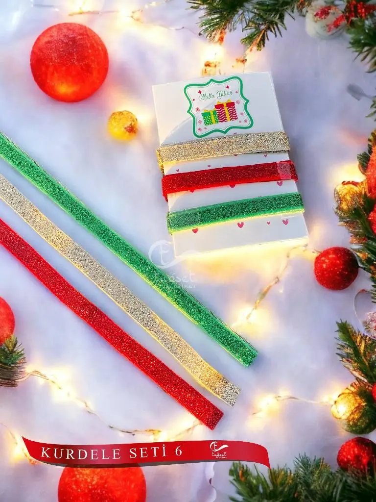 Yılbaşı Kurdele Seti 6 - Christmas Ribbon-T600
